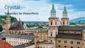  Presentation with roman catholic - Slide deck with salzburg-cathedral-is-the-seventeenth background and a light blue colored foreground