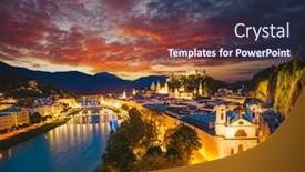  Presentation with salzburg - Colorful PPT layouts enhanced with salzburg-city-shining backdrop and a tawny brown colored foreground