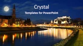  Presentation with night city - Colorful slide deck enhanced with salzburg city view at night backdrop and a navy blue colored foreground