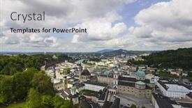  Presentation with salzburg - PPT theme featuring salzburg panorama from festung hohensalzburg landscape of salzburg town austria background and a light gray colored foreground