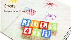  Presentation with 4th july - Presentation theme having uncle sam - kid's 4th of july drawing background and a sky blue colored foreground