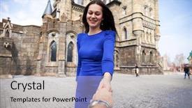  Presentation with gothic castle - Beautiful slide set featuring samara - follow me portrait young beautiful backdrop and a light gray colored foreground