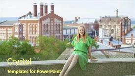  Presentation with full length portrait two men women brown sweater - Amazing PPT theme having samara - portrait in full growth young backdrop and a tawny brown colored foreground