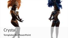 Presentation with dancing - Cool new slides with samba dancers dancing silhouette on white background backdrop and a white colored foreground