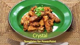  Presentation with soybean - PPT theme featuring sambal goreng tempe indonesian food background and a tawny brown colored foreground