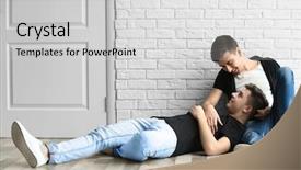  Presentation with gay - Beautiful slide set featuring same - happy gay couple together backdrop and a light gray colored foreground