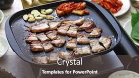  Presentation with korean bbq - Amazing presentation having samgyeopsal-grilled-pork-belly-bbq backdrop and a dark gray colored foreground