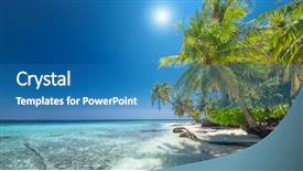  Presentation with samoa - Beautiful presentation theme featuring samoa - summertime at a perfect beach backdrop and a teal colored foreground