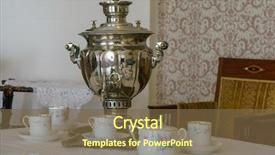  Presentation with traditional culture - Slide deck enhanced with samovar concept traditional russian culture background and a tawny brown colored foreground