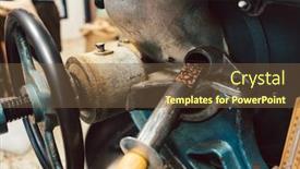  Presentation with done - PPT theme consisting of sample-being-taken-out background and a tawny brown colored foreground