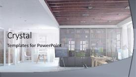  Presentation with interior design office - PPT layouts having sample design - elegant office interior background and a lemonade colored foreground