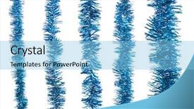  Presentation with white christmas - Colorful slide set enhanced with sample of christmas tinsels isolated backdrop and a light blue colored foreground