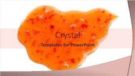  Presentation with sample - Presentation enhanced with sample of tasty chili sauce isolated on white background and a gold colored foreground