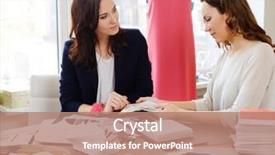  Presentation with beautiful young woman getting face - Slides enhanced with sample size - beautiful young woman in fashion background and a  colored foreground