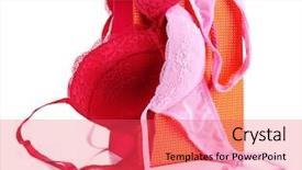  Presentation with sample - Slide deck consisting of sample size - woman lingerie in gift bag background and a red colored foreground