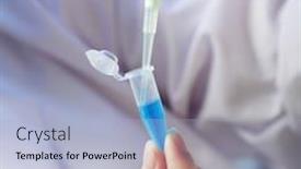  Presentation with pipette - Cool new presentation with sample tubes in female hands and pipette backdrop and a light blue colored foreground