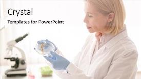  Presentation with lab coat - Beautiful presentation design featuring sample while studying features backdrop and a white colored foreground