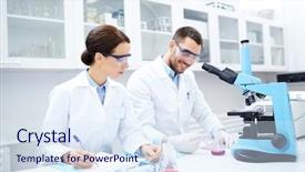  Presentation with clinical chemistry - Slide deck enhanced with samples making test or research background and a sky blue colored foreground