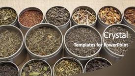  Presentation with tea samples - Cool new presentation theme with white black red and herbal backdrop and a tawny brown colored foreground