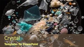  Presentation with waste - Presentation design consisting of samples-of-microplastics-from-human background and a tawny brown colored foreground