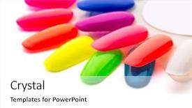  Presentation with nail - Beautiful PPT theme featuring female doctor hand holding syringe with shiny background backdrop and a light blue colored foreground