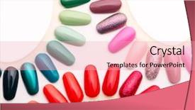  Presentation with nail - Theme featuring samples of nail varnishes background and a lemonade colored foreground