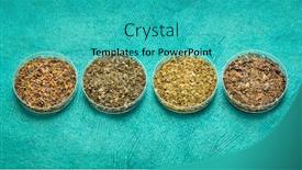  Presentation with nutrition supplements - Colorful presentation design enhanced with samples-of-seaweed-diet-supplements backdrop and a teal colored foreground