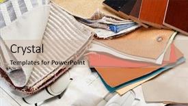  Presentation with hazardous materials firefighter - Theme featuring samples of various furniture materials background and a soft green colored foreground