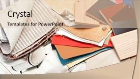  Presentation with furniture - Audience pleasing slides consisting of samples of various furniture materials abstract background backdrop and a lemonade colored foreground