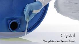  Presentation with chemical - Presentation design consisting of sampling dangerous chemical liquid leak background and a lemonade colored foreground