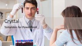  Presentation with blood test - Audience pleasing slide set consisting of sampling procedure taken for analysis backdrop and a soft green colored foreground