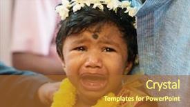  Presentation with events - Slides with samskara - baby girl crying after karna background and a red colored foreground