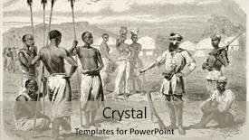  Presentation with explorer - Audience pleasing PPT theme consisting of samuel baker among native african backdrop and a mint green colored foreground