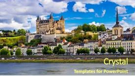  Presentation with france - Slide deck featuring samumur town with royal castle background and a tawny brown colored foreground