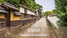  Presentation with samurai - Slide set with samurai - hagi japan former castle town background and a coral colored foreground