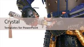  Presentation with armor - Slide deck enhanced with samurai in armor isolated background and a soft green colored foreground
