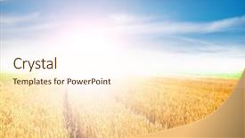  Presentation with summer wheat field blue - Slide deck enhanced with san antio - wheat field against a blue background and a cream colored foreground