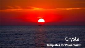  Presentation with blue and orange - Slides with san antonio - blue orange sunset on mediterranean background and a wine colored foreground