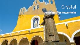  Presentation with mexico city - Presentation theme with san-antonio-franciscan-monastery background and a teal colored foreground
