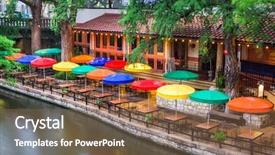  Presentation with san antonio - PPT theme featuring san antonio texas usa cityscape background and a coral colored foreground