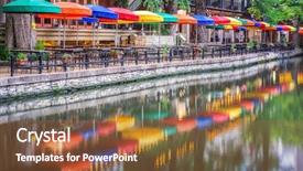  Presentation with san antonio - Slide set featuring san antonio texas usa cityscape background and a tawny brown colored foreground