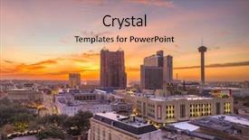  Presentation with san antonio - Presentation with san antonio texas usa downtown background and a coral colored foreground