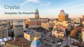  Presentation with san antonio - Colorful theme enhanced with san-antonio-texas-usa-downtown backdrop and a light blue colored foreground