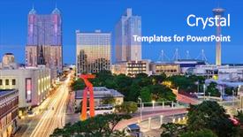  Presentation with san antonio - Colorful theme enhanced with san antonio texas usa downtown backdrop and a cobalt blue colored foreground
