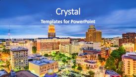  Presentation with san antonio - Presentation having san antonio texas usa downtown background and a teal colored foreground