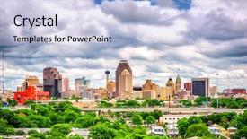  Presentation with san antonio - Audience pleasing theme consisting of san antonio texas usa downtown backdrop and a light blue colored foreground