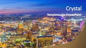  Presentation with san antonio - Theme having san antonio texas usa skyline background and a cobalt blue colored foreground