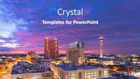  Presentation with san antonio - Amazing presentation design having san-antonio-texas-usa-skyline backdrop and a cobalt blue colored foreground