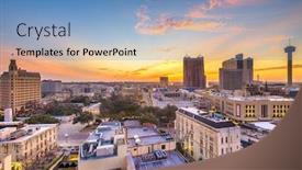  Presentation with san antonio - Presentation design featuring san-antonio-texas-usa-skyline background and a teal colored foreground