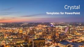  Presentation with san antonio - Presentation design featuring san-antonio-texas-usa-skyline background and a teal colored foreground